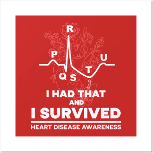 Heartbeat ECG Stroke Survivor Heart Disease Awareness Posters and Art